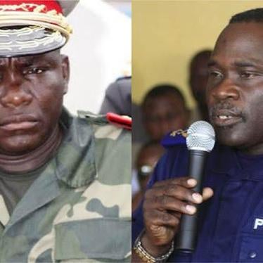 Gabriel Amisi (L), known as “Tango Four”, new deputy army chief of staff in charge of operations and intelligence, and John Numbi, new national army inspector.