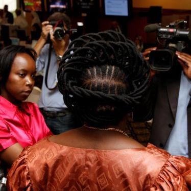 Mozambique Prime Minister Luisa Dias Diogo speaks to journalist during the International Conference on Financing for Development in Doha, Qatar, November 30, 2008. 