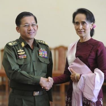 Aung San Suu Kyi and Senior General Min Aung Hlaing.