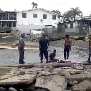 Video footage of a boy being beaten by police in Kimbe, Papua New Guinea.