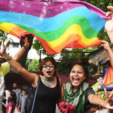 Indian members and supporters of the lesbian, gay, bisexual, transgender (LGBT) community celebrate the Supreme Court decision to strike down a colonial-era ban on gay sex, in Kolkata on September 6, 2018.