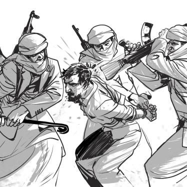 Former detainees described Houthi officers beating them with iron rods, wooden sticks, and assault rifles. © 2018 John Holmes for Human Rights Watch