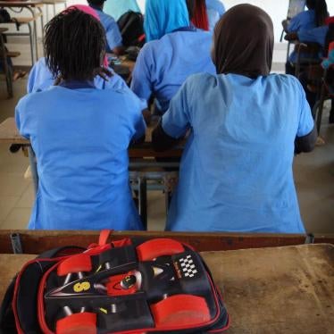 Secondary school girls in a classroom in a middle secondary school in Sédhiou, southern Senegal.