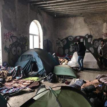 Migrants including asylum seekers in a dilapidated building in Borici camp, Bihac, Bosnia Herzegovina. November 19, 2018. 