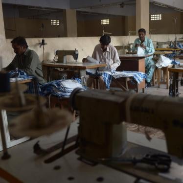 Garment workers making shirts at a factory in Karachi, Pakistan, February 2015. 