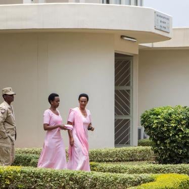 Diane Shima Rwigara, a prominent critic of Rwanda’s president, Paul Kagame, and her mother Adeline Rwigara leave the courtroom in Kigali, Rwanda, October 5, 2018.