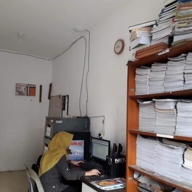 The newsroom of student website Suara USU at the North Sumatra University in Medan, which is facing closure. University President Runtung Sitepu ordered the newsroom to be shut down and the office to be vacated in 48 hours on March 27, 2019 after the webs
