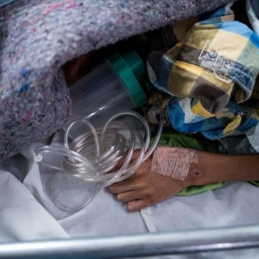 A severely malnourished Venezuelan lies in a hospital bed in Cúcuta, Colombia. July 26, 2018. 