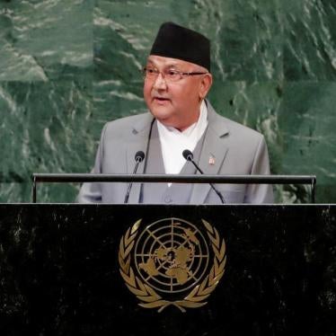 Nepal's Prime Minister K.P. Sharma Oli addresses the 73rd session of the United Nations General Assembly, Thursday, Sept. 27, 2018, at the United Nations headquarters. 