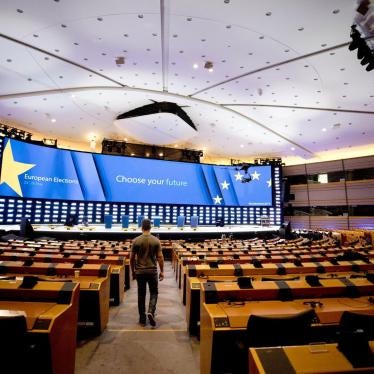 Setting the stage for European Parliament election night, Brussels, May 24, 2019.