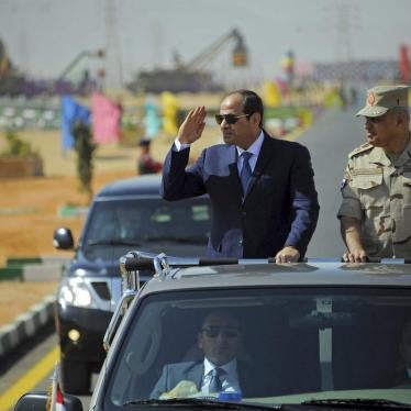 Egyptian President Abdelfattah Al-Sisi. During his presidency, Egypt has harassed, prosecuted, arrested and seized the assets of dozens of human rights groups and defenders.