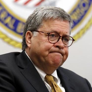 Attorney General William Barr speaks during a tour of a federal prison in Edgefield, South Carolina