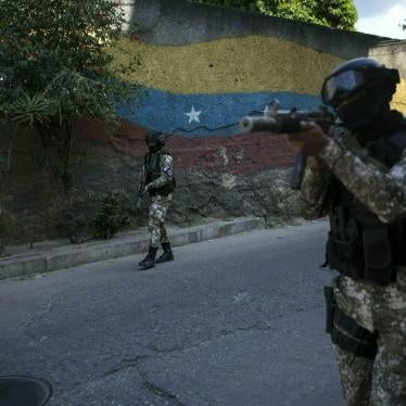 Members the National Police Action Force, or FAES, an elite commando unit created for anti-gang operations, patrol the Antimano neighborhood of Caracas, Venezuela.