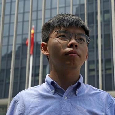 Hong Kong democratic activist Joshua Wong speaks to the media in Hong Kong, Saturday, Sept. 28, 2019. Wong announced plans to contest local elections and warns that any attempt to disqualify him will only spur more support for monthslong pro-democracy pro