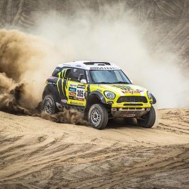A contestant in the 2013 Dakar Rally