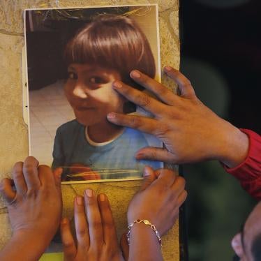 Relatives post a photo of Fatima, a 7-year-old girl who was abducted from the entrance of the Enrique C. Rebsamen primary school and later murdered, at her home in Mexico City, February 17, 2020.