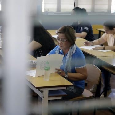 Jailed Senator Leila de Lima votes during the midterm elections in Paranaque, Philippines, May 13, 2019.