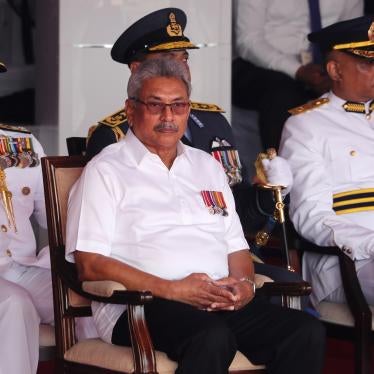 Sri Lankan President Gotabaya Rajapaksa, center attends an event to mark the anniversary of country's independence from British colonial rule in Colombo, Sri Lanka, Tuesday, Feb. 4, 2020.
