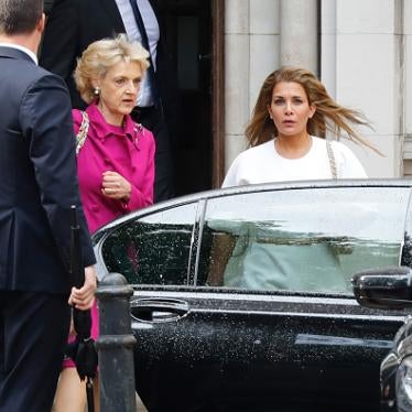 Princess Haya Bint al-Hussein of Jordan, accompanied by her lawyer lawyer Fiona Shackleton, leaves the High Court in London on July 30, 2019.