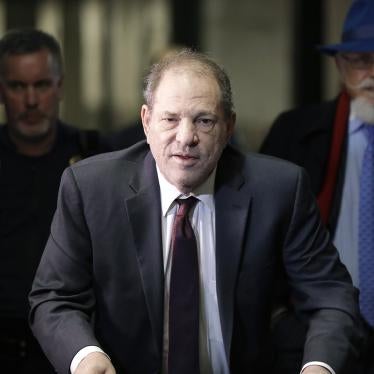 Harvey Weinstein arrives at a Manhattan courthouse for his rape trial in New York, February 20, 2020.