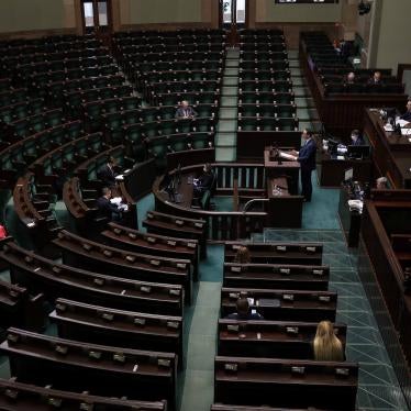Polish lower house of Parliament, Sejm,  April 15, 2020.