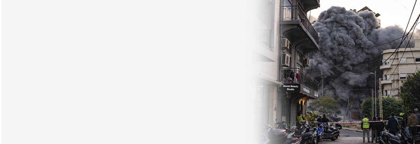 Smoke from a building in the center of Beirut, Lebanon, which has been hit by the IDF after an evacuation order, on March 12, 2026. 